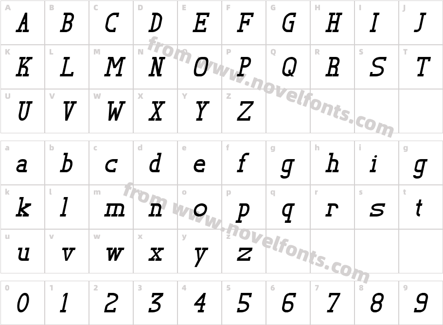 TL Serif Bold ItalicCharacter Map