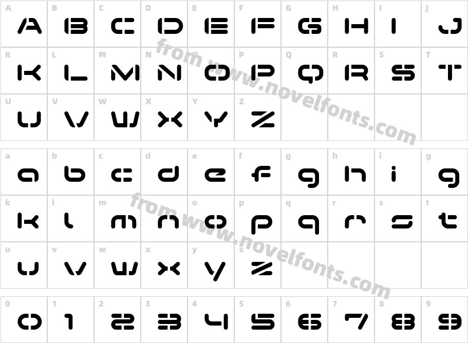 TM Extended Stencil AlCharacter Map