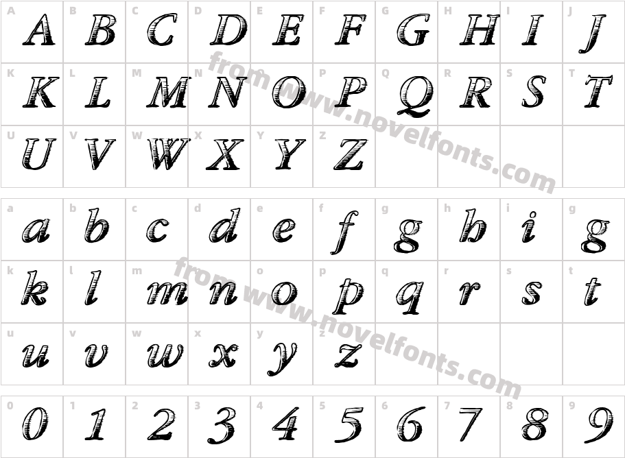 TXT Antique ItalicCharacter Map