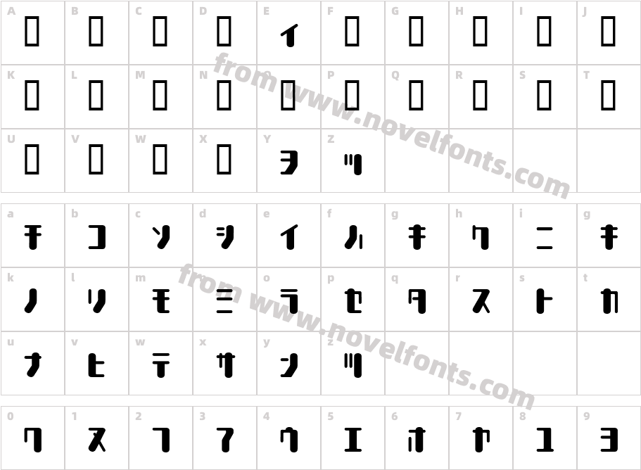 TYPEOUT2097 KATCharacter Map