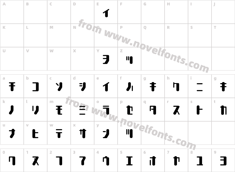 TYPEOUT2097KAT RegularCharacter Map