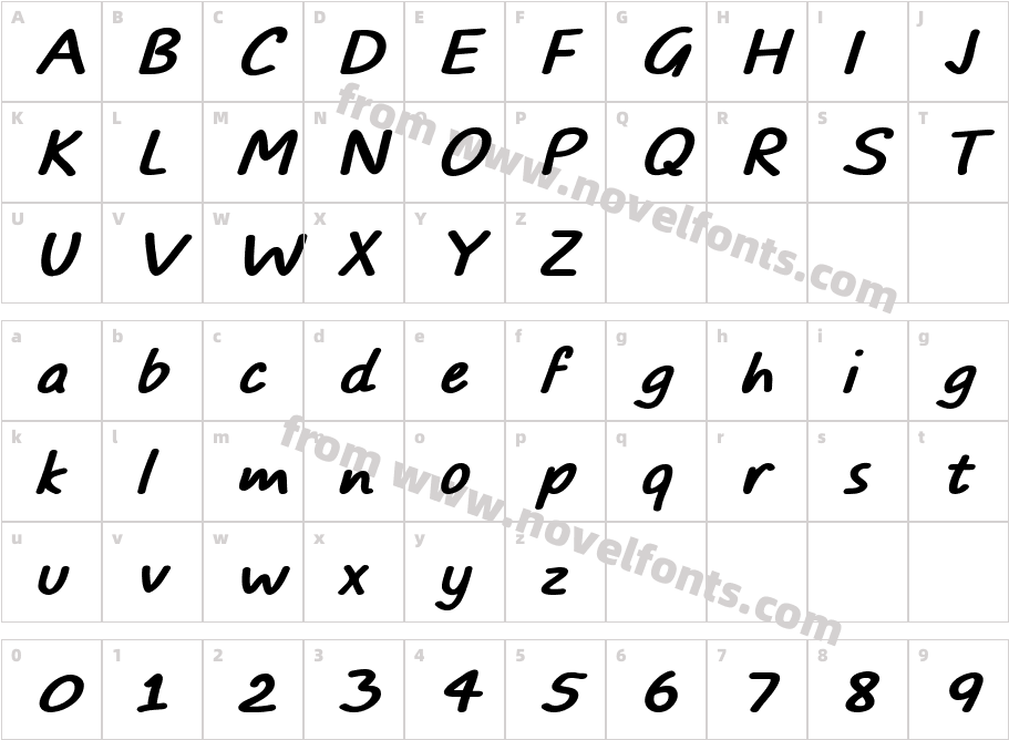 TYPO COMICS Bold Italic DEMOCharacter Map