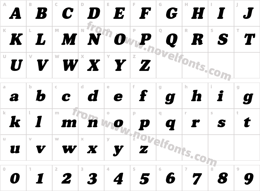 Broadside  ItalicCharacter Map