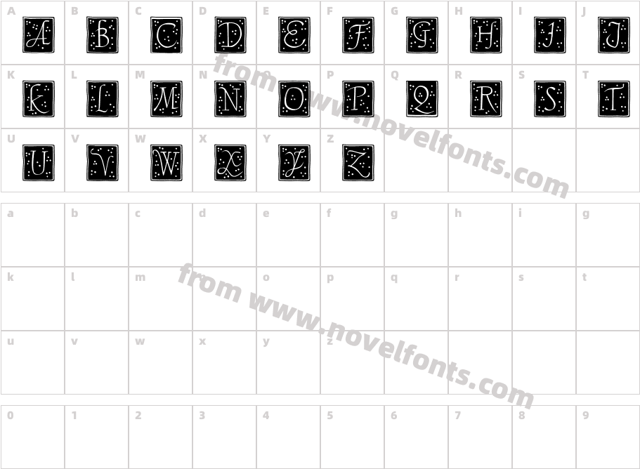 Tagliente InitialsCharacter Map