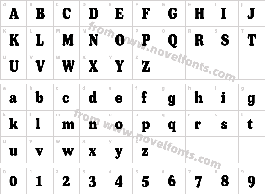 Broadside-Condensed NormalCharacter Map