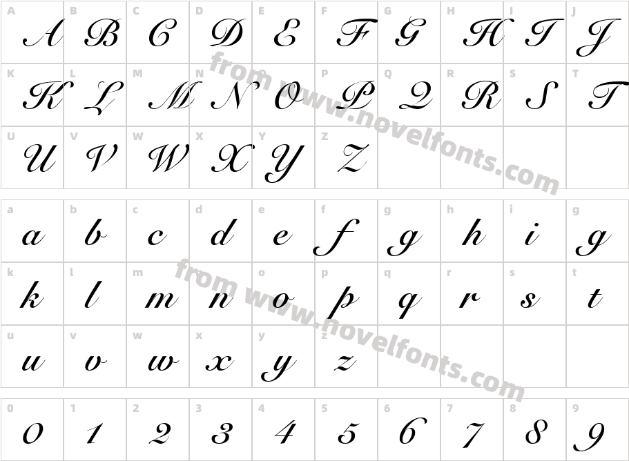 Tango ScriptS Si BoldCharacter Map