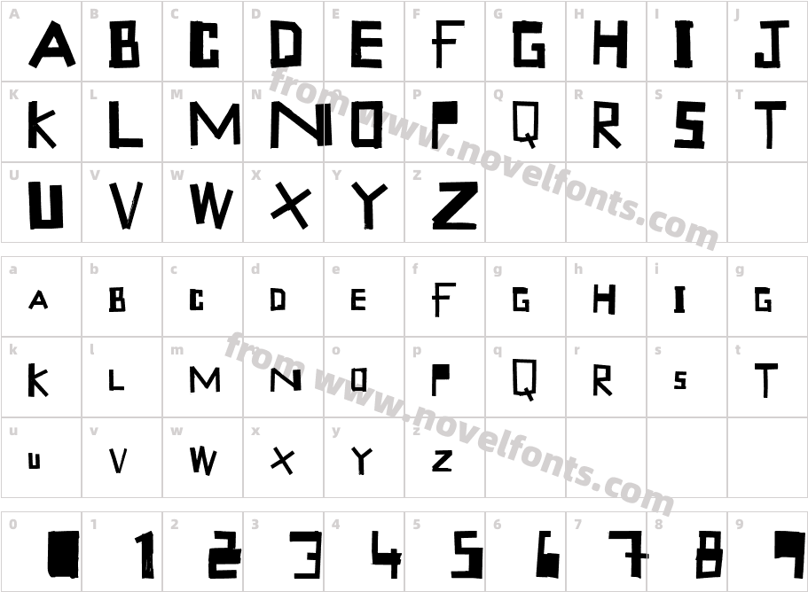 Tape TypeCharacter Map