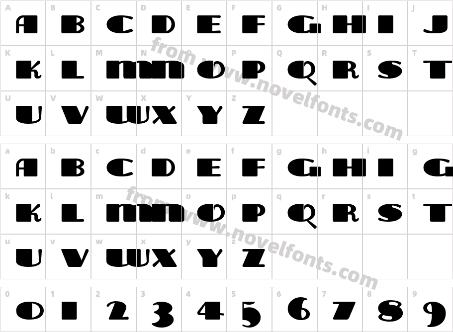 Tara Bulbous CapitalCharacter Map