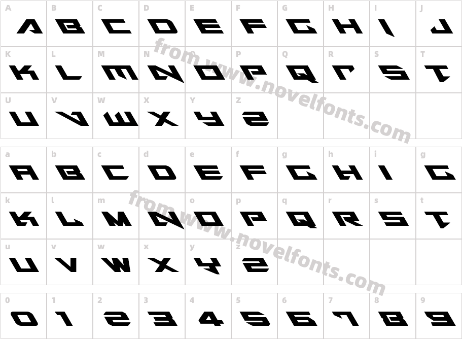 Tarrget LeftalicCharacter Map