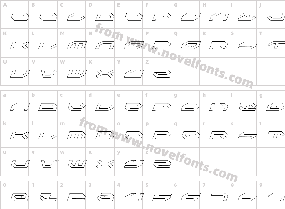 Taskforce Outline ItalicCharacter Map