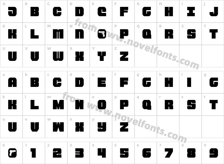 Tauro CondensedCharacter Map