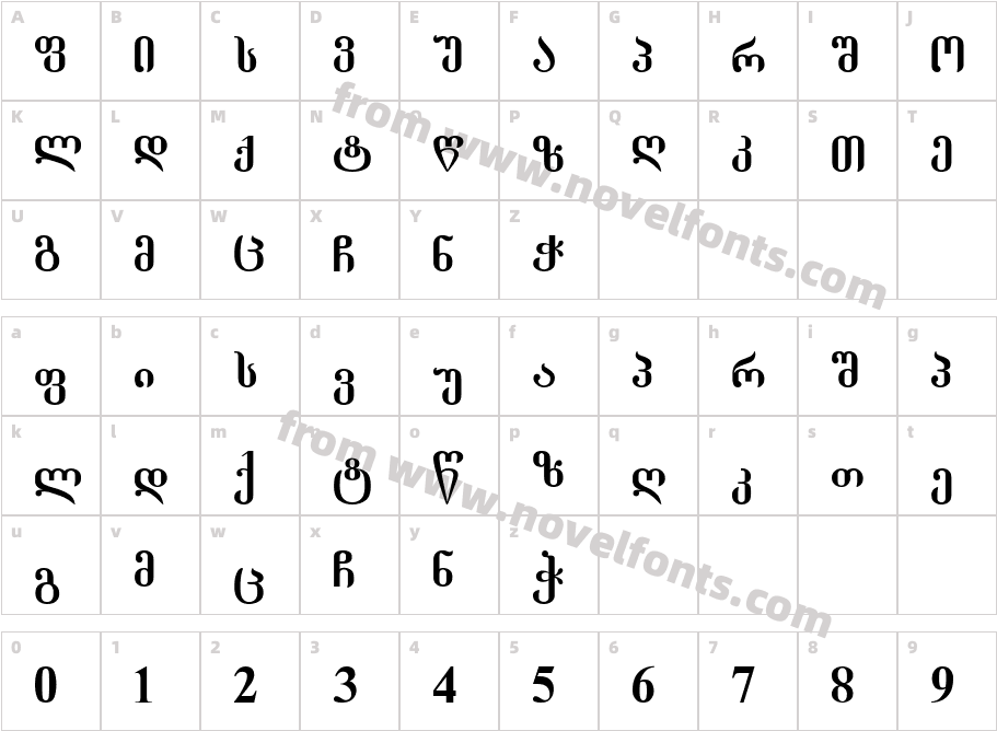 Tbilisi NormalCharacter Map