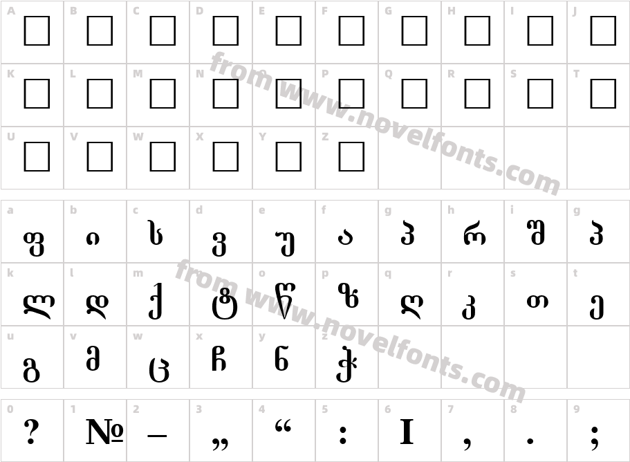 Tbilisuri GNICharacter Map