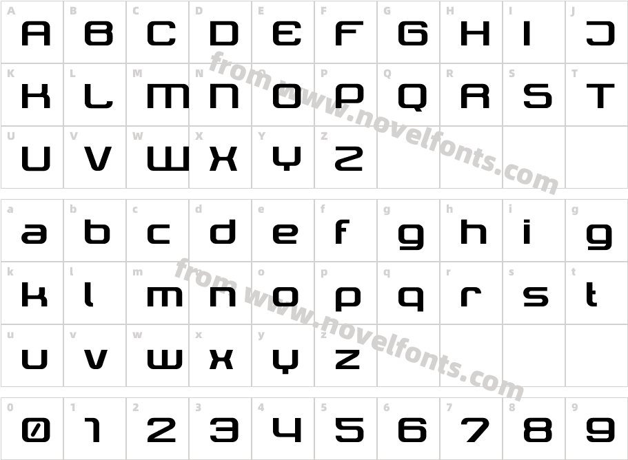 Tektrron RegularCharacter Map