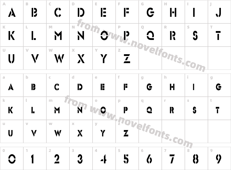 Templett Condensed NormalCharacter Map