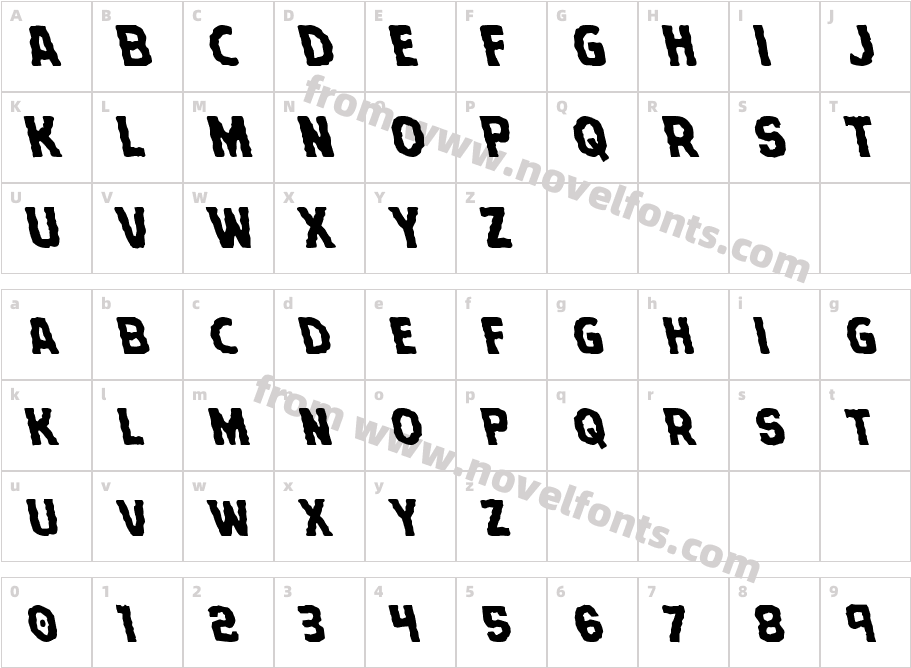 Terror Babble LeftalicCharacter Map