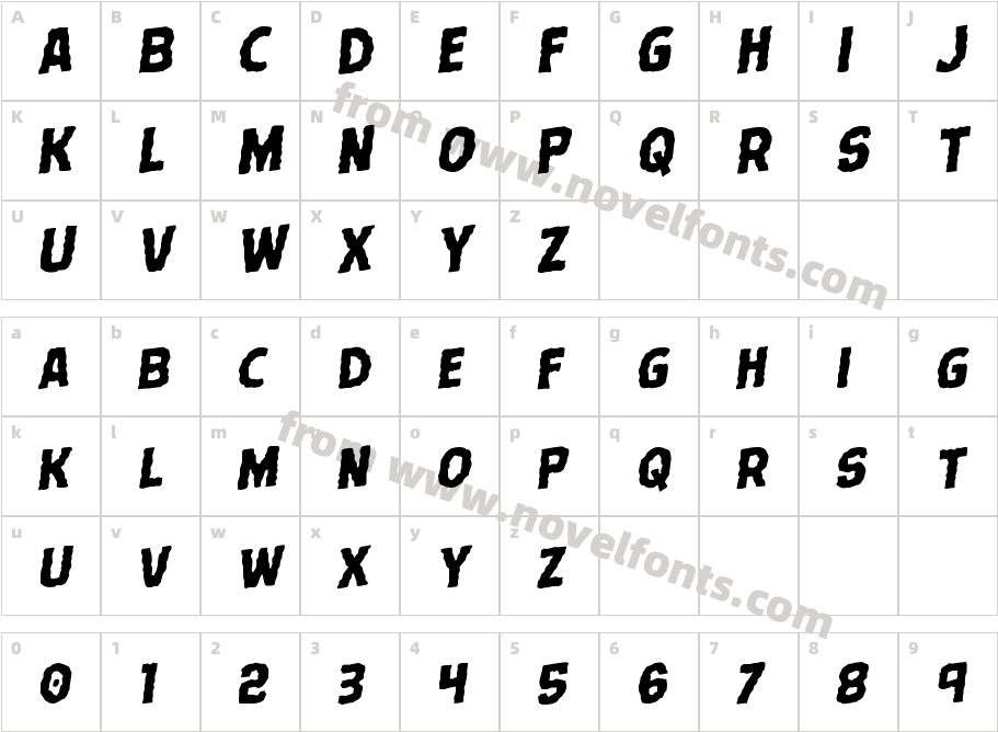 Terror Babble RotalicCharacter Map