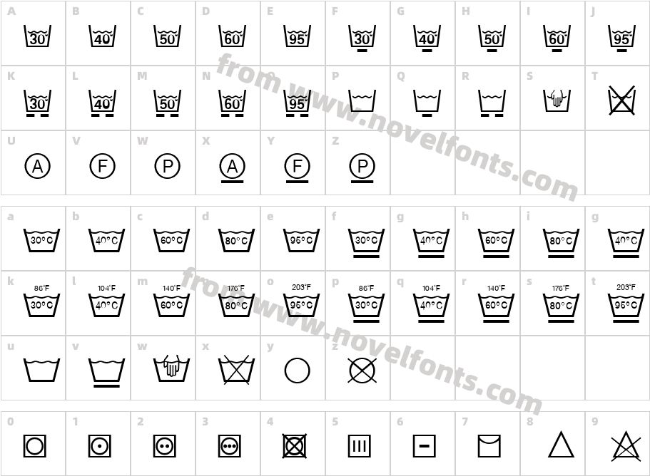 Textile LH Pi OneCharacter Map