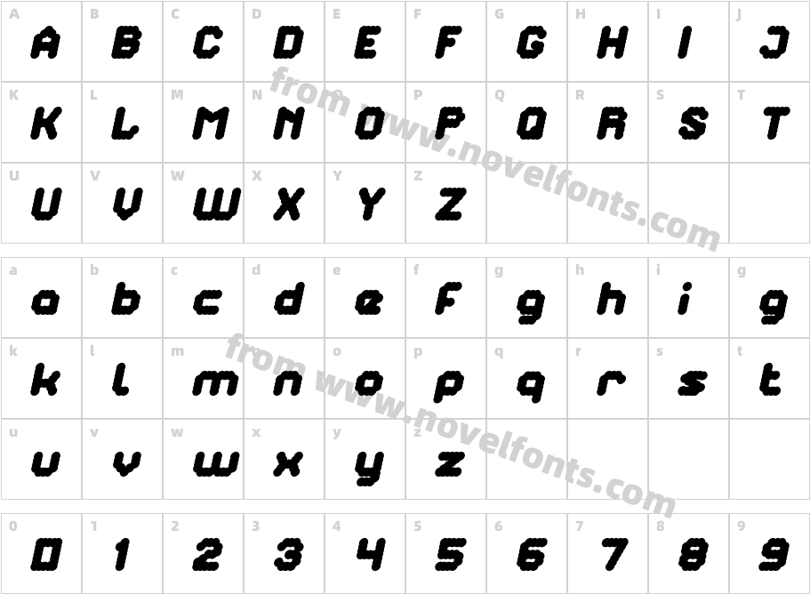 The Brain ItalicCharacter Map