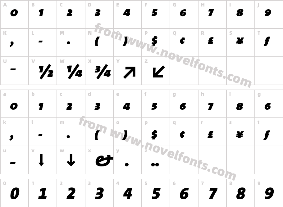 The Mix Black Expert ItalicCharacter Map