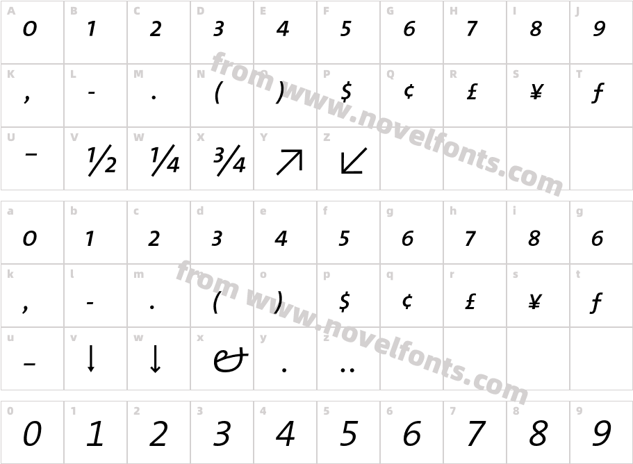 The Mix Semi Light Expert ItalicCharacter Map