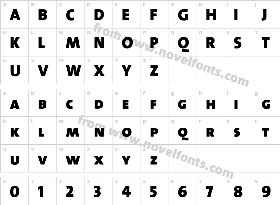 The Sans Black CapsCharacter Map