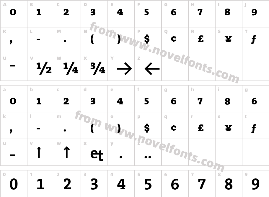 The Serif Bold ExpertCharacter Map