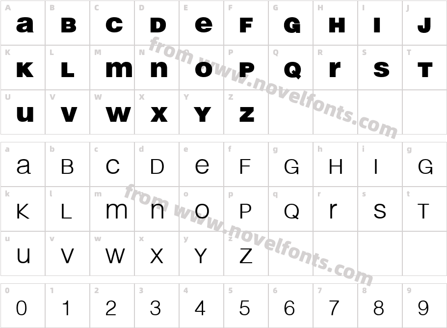 Thick Thin BoldCharacter Map