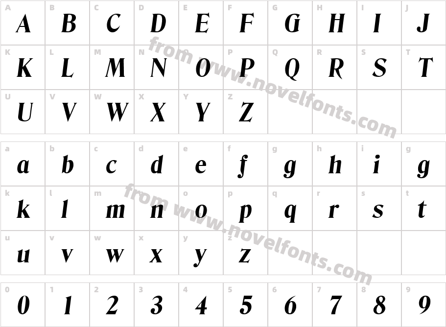 Thomas Becker Extra Bold ItalicCharacter Map