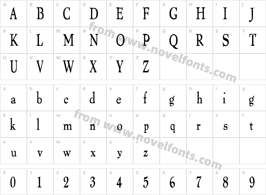 Thomas Paine Condensed RegularSWFTECharacter Map