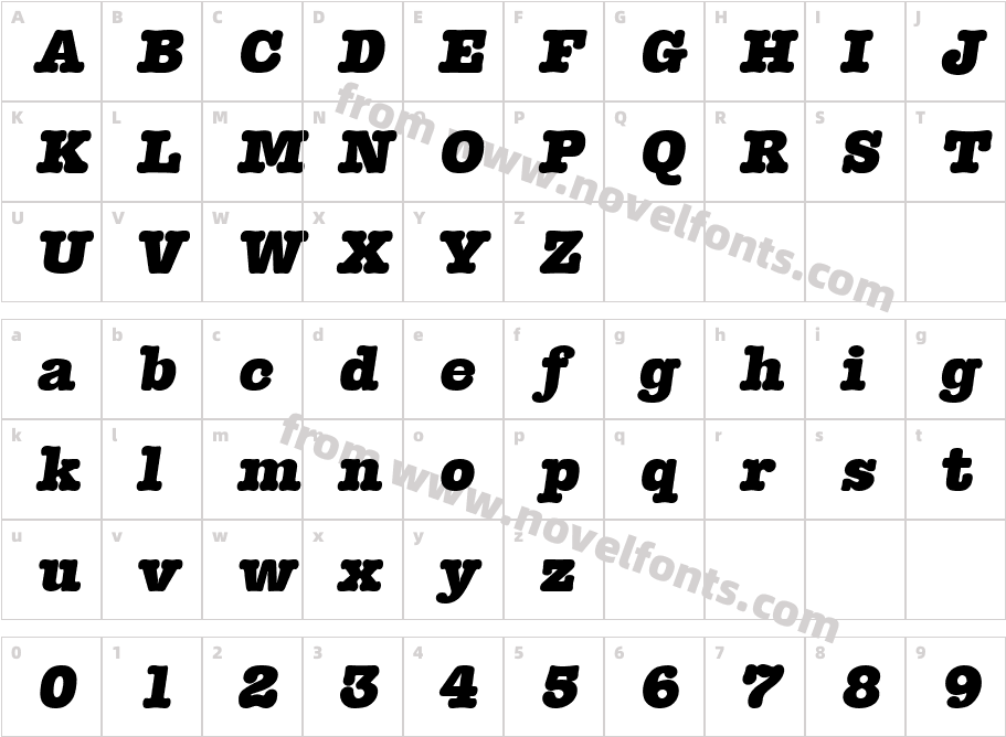 Thor Becker Heavy ItalicCharacter Map