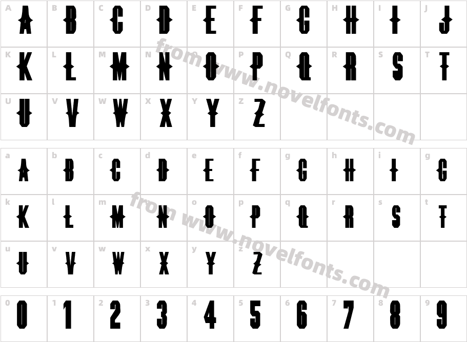 Thorns Extended RegularSWFTECharacter Map