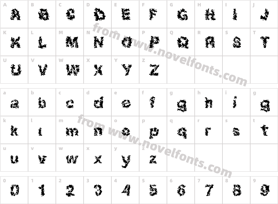 Broken PressCharacter Map