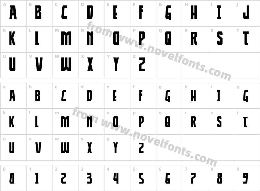 Thunder Hawk RegularCharacter Map