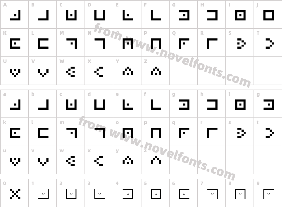 Tic Tac Toe Font RegularCharacter Map