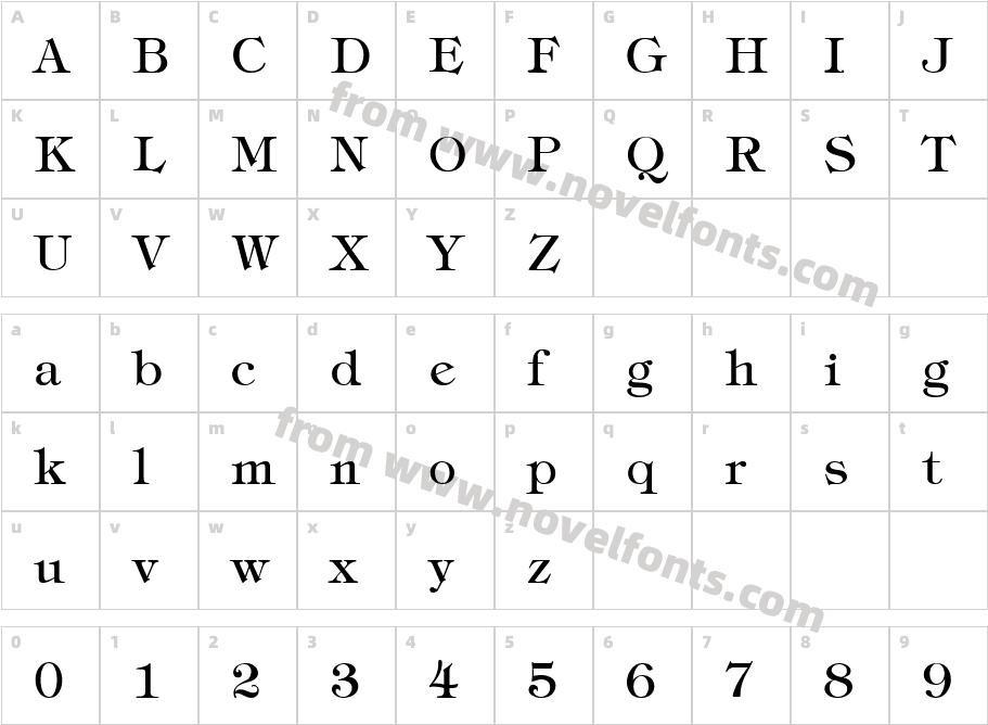 Tiffany ThinCharacter Map