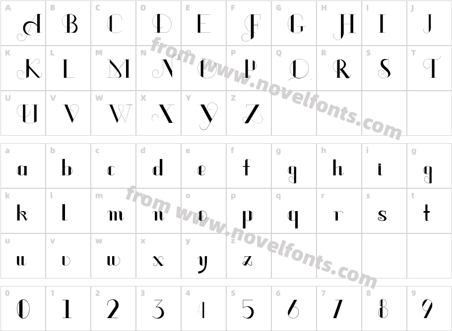 Tilted Tulip RegularCharacter Map