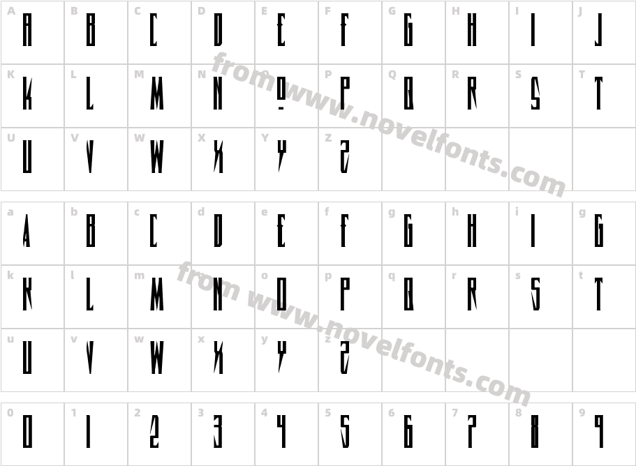 Timberwolf CondensedCharacter Map