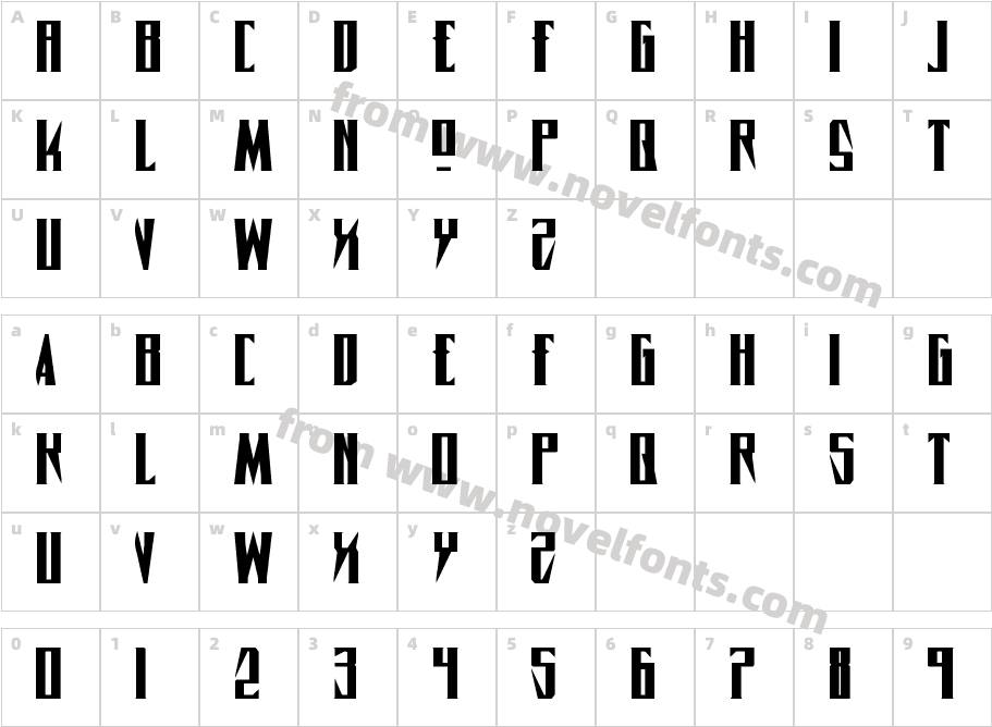 Timberwolf Extra expandedCharacter Map