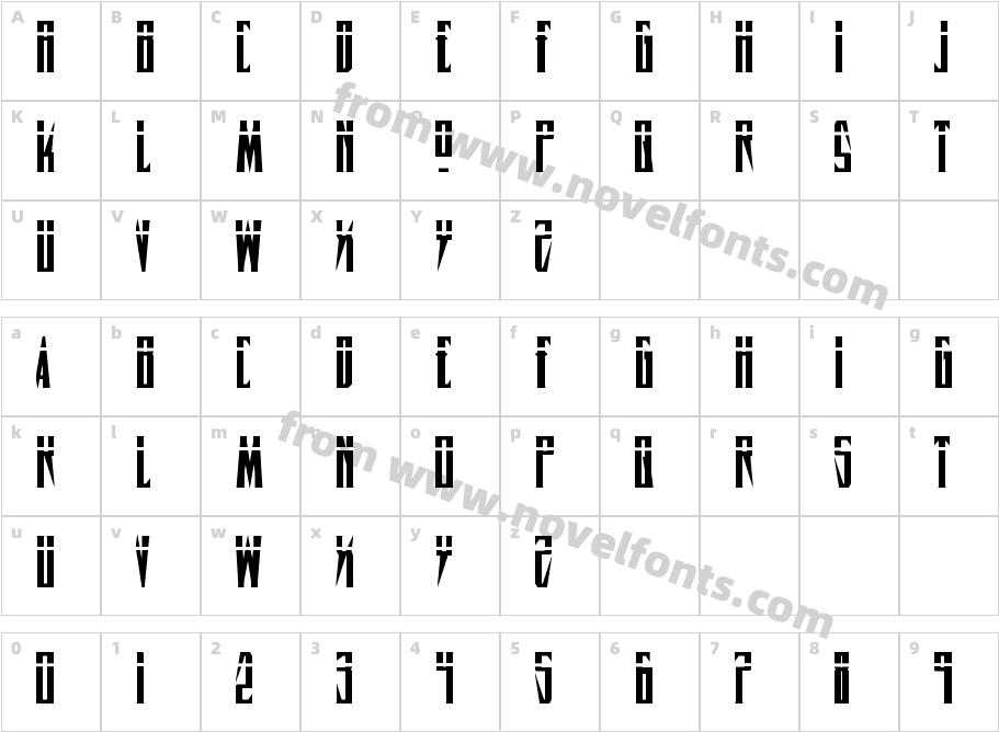 Timberwolf Laser RegularCharacter Map