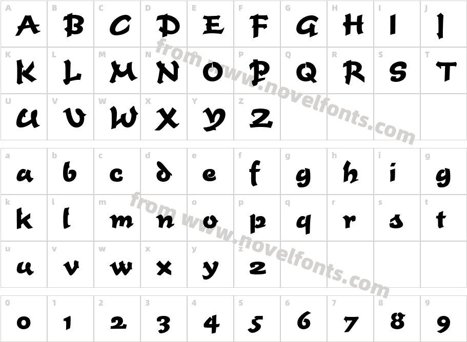 Time Bold RegularCharacter Map