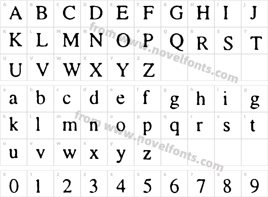 Times and Times againCharacter Map