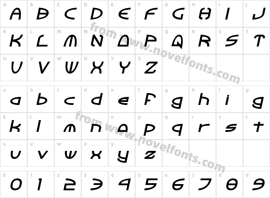 Tinker Round Bold ItalicCharacter Map