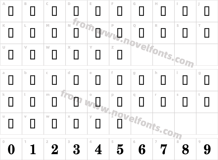 Titr BoldCharacter Map