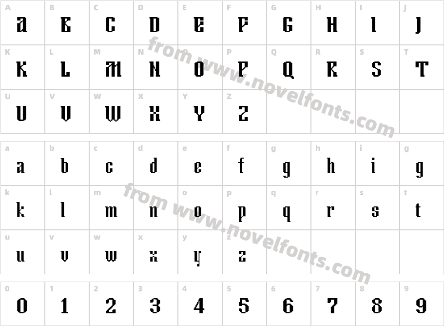 Tkachevica 13pxCharacter Map