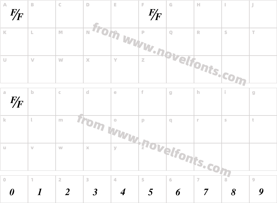 TmsFB Bold ItalicCharacter Map