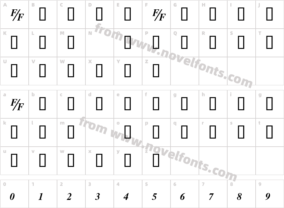 TmsFB Bold ItalicCharacter Map