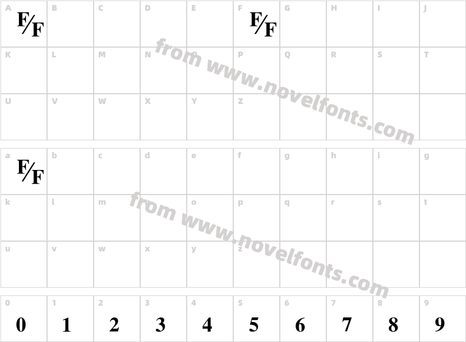 TmsFE BoldCharacter Map