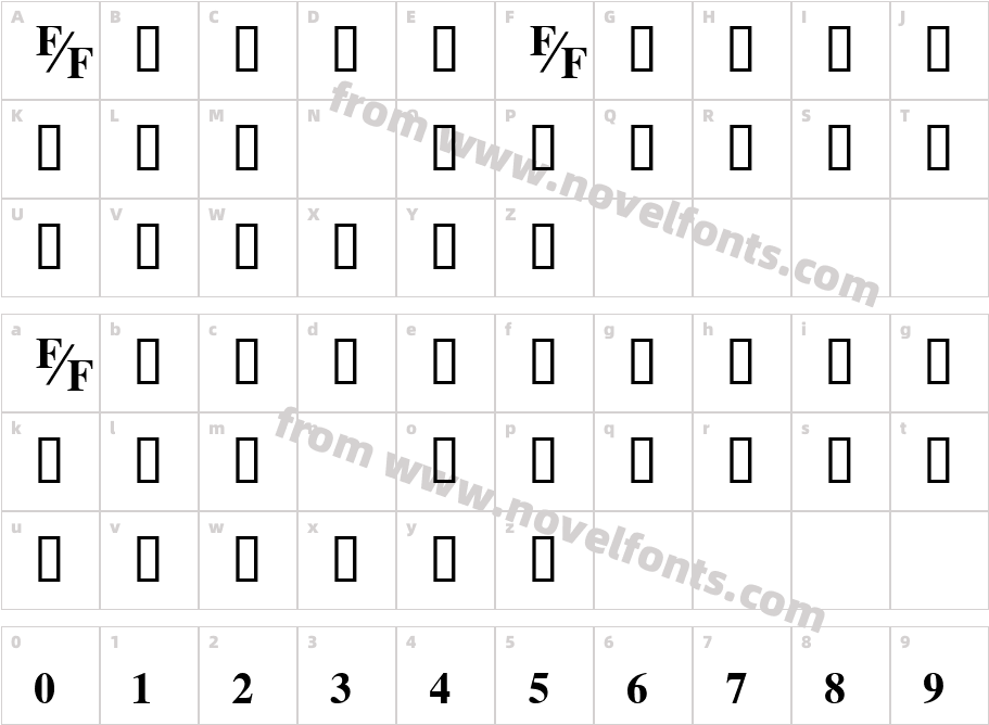 TmsFE BoldCharacter Map