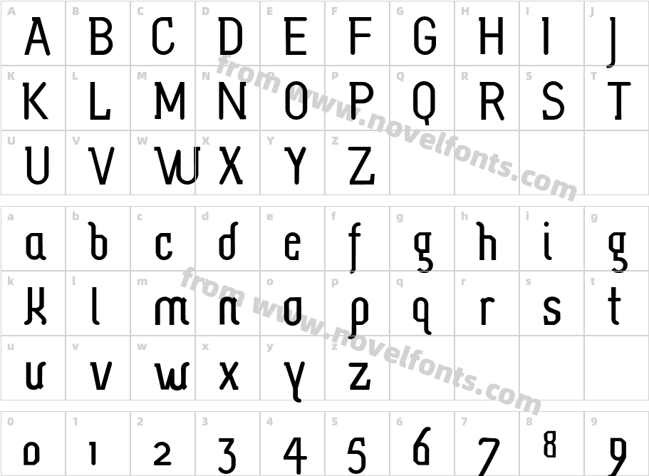 Tonle Sab MediumCharacter Map